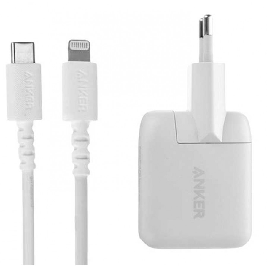 شارژر ANKER فست شارژ 18 وات مدل B2019LD1 به همراه کابل TYPE-C به LIGHTNING