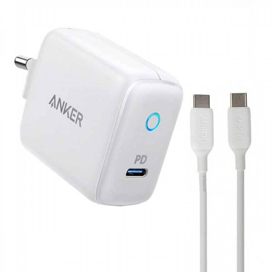 شارژر ANKER فست شارژ 18 وات مدل B2019LD3 به همراه کابل دوسر TYPE-C