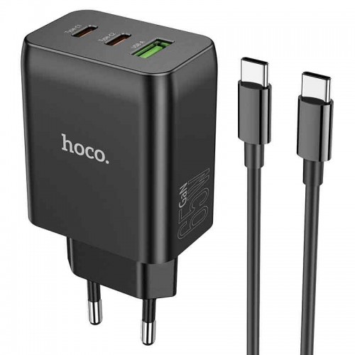 شارژر HOCO فست شارژ 65 وات GAN مدل N18 به همراه کابل دو سر TYPE-C