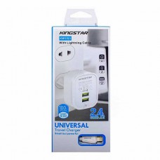 شارژر KINGSTAR مدل KW152i به همراه کابل آیفون 