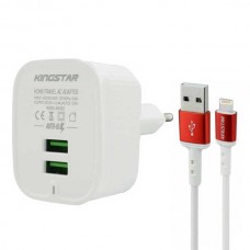 شارژر KINGSTAR مدل KW152i به همراه کابل آیفون
