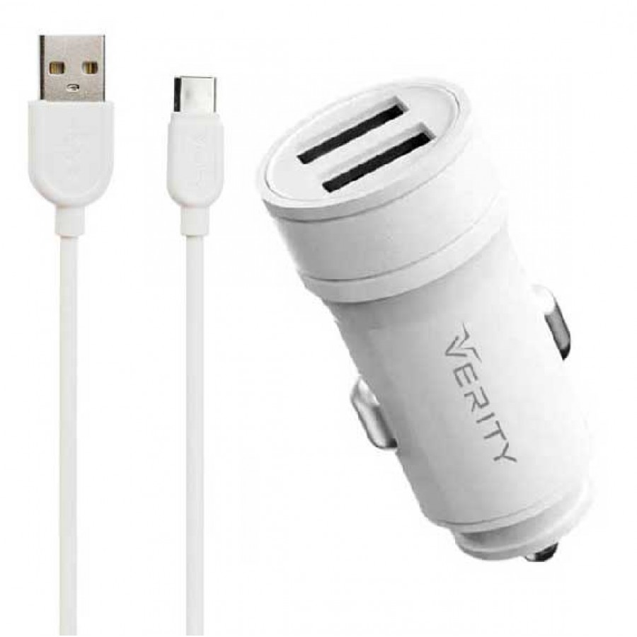 شارژر فندکی فست شارژ VERITY مدل C1122 همراه با کابل TYPE-C