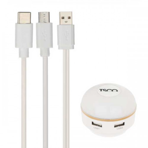 شارژر TSCO مدل TTC 63 به همراه کابل دوسر Type-C و MICRO
