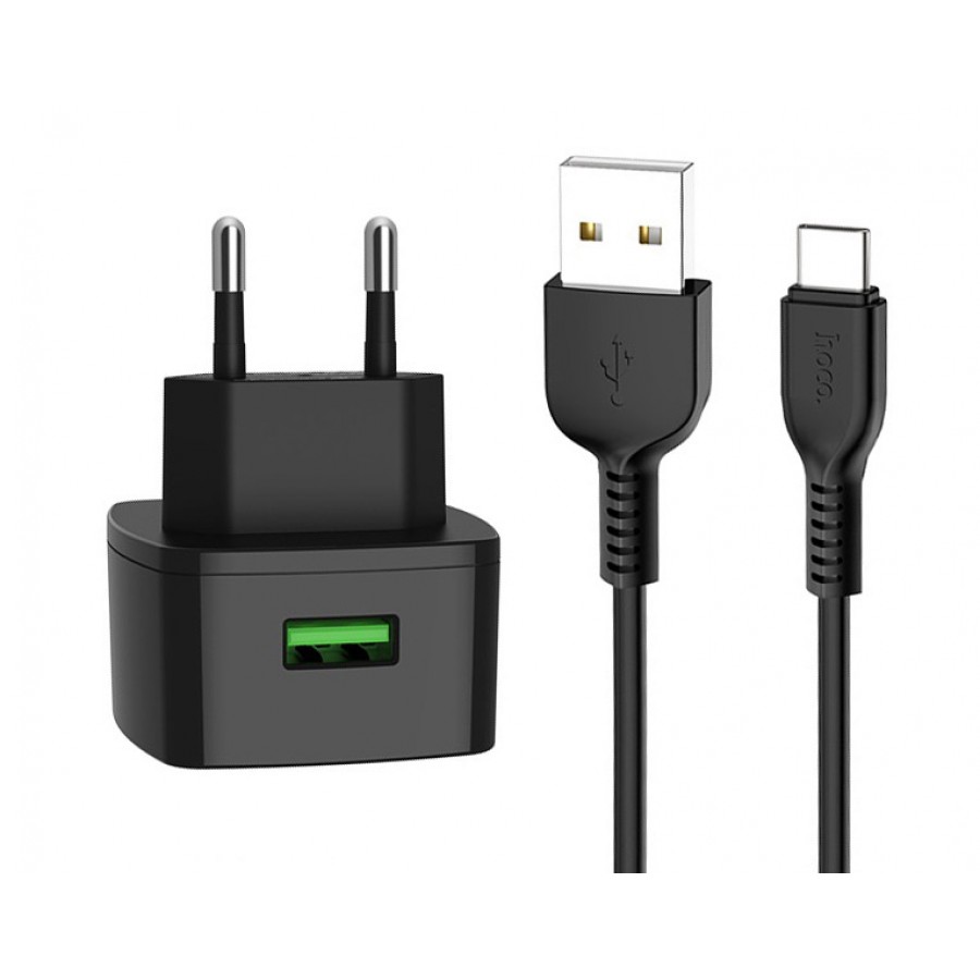 شارژر فست شارژ HOCO مدل C70A به همراه کابل TYPE-C