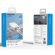 شارژر KINGSTAR فست شارژ 20 وات مدل KW193iPD به همراه کابل TYPE-C به LIGHTNING 