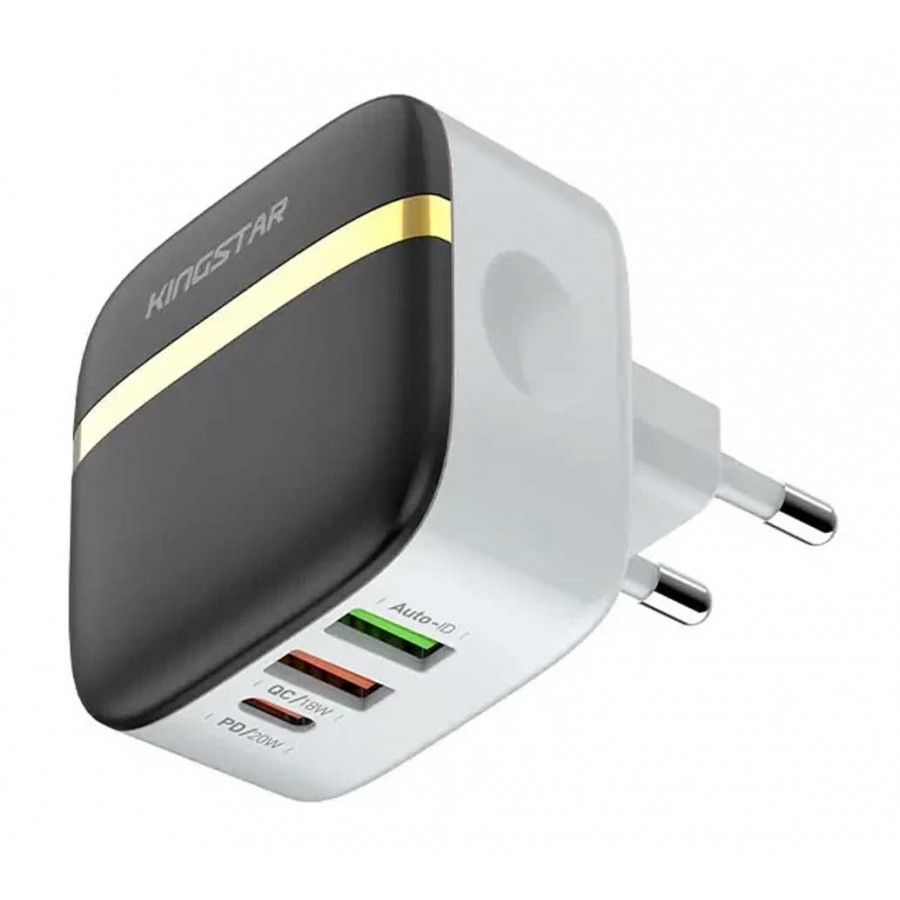 شارژر KINGSTAR فست شارژ 32 وات مدل KW196CPD به همراه کابل TYPE-C