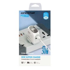 شارژر KINGSTAR فست شارژ 20 وات مدل KW215PD به همراه کابل TYPE-C 