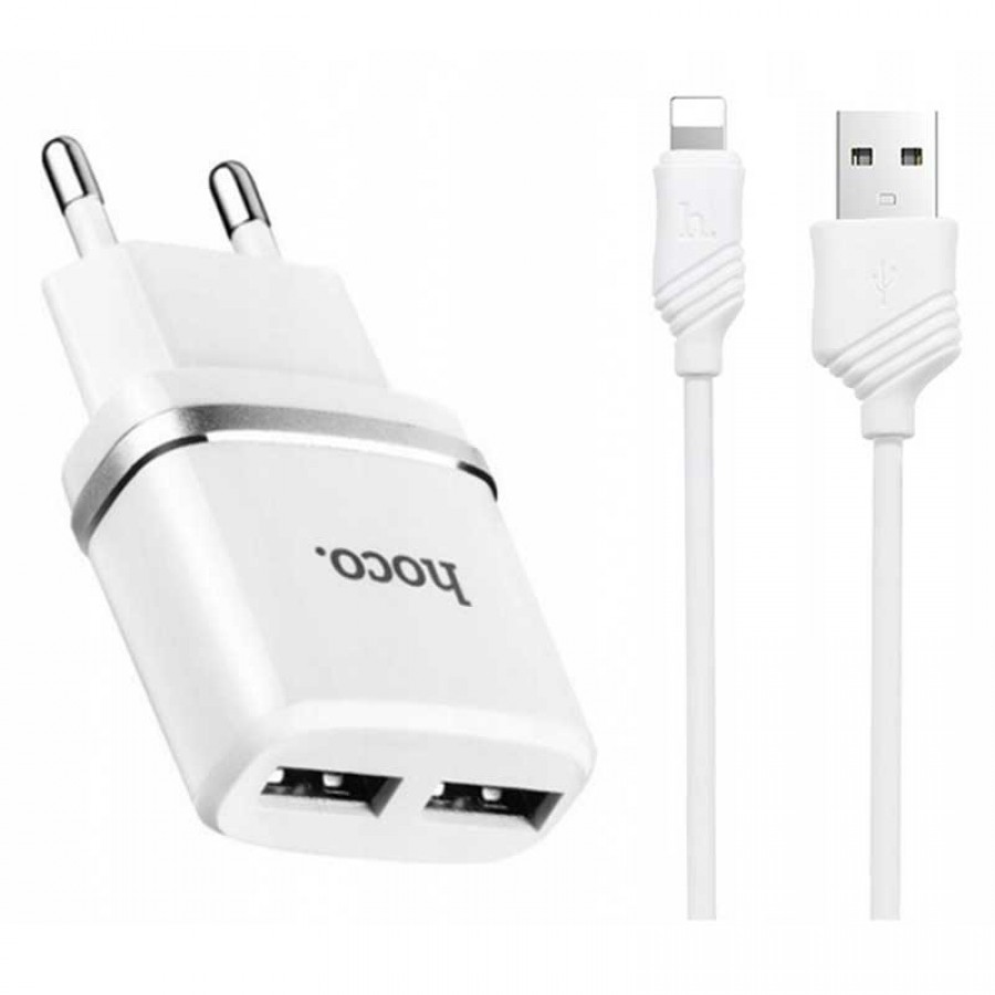 شارژر HOCO مدل C12 به همراه کابل آیفون