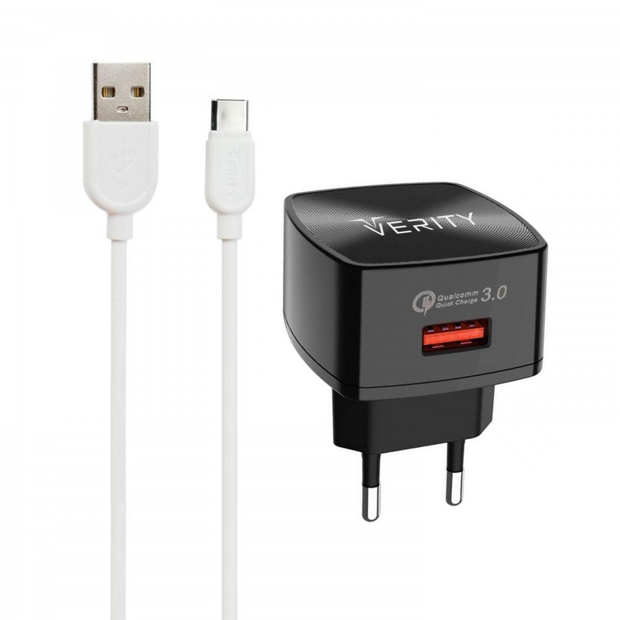 شارژر VERITY فست شارژ 18 وات مدل AP 2118 به همراه کابل Type-C