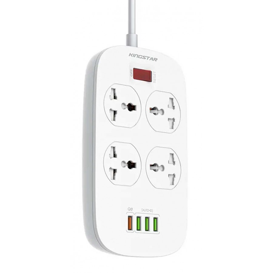 چندراهی برق 4 خانه KINGSTAR فست شارژ مدل KPS5135PD طول 2 متر