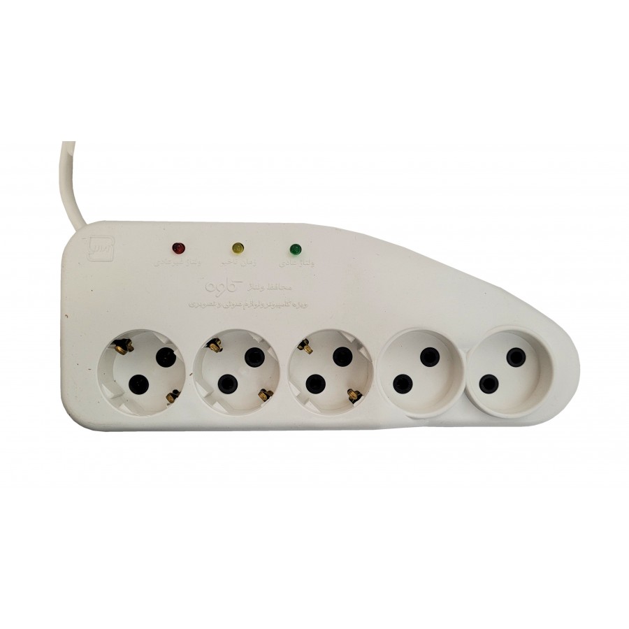 محافظ برق KAVEH ارت دار طول 2.5 متر 5 خانه