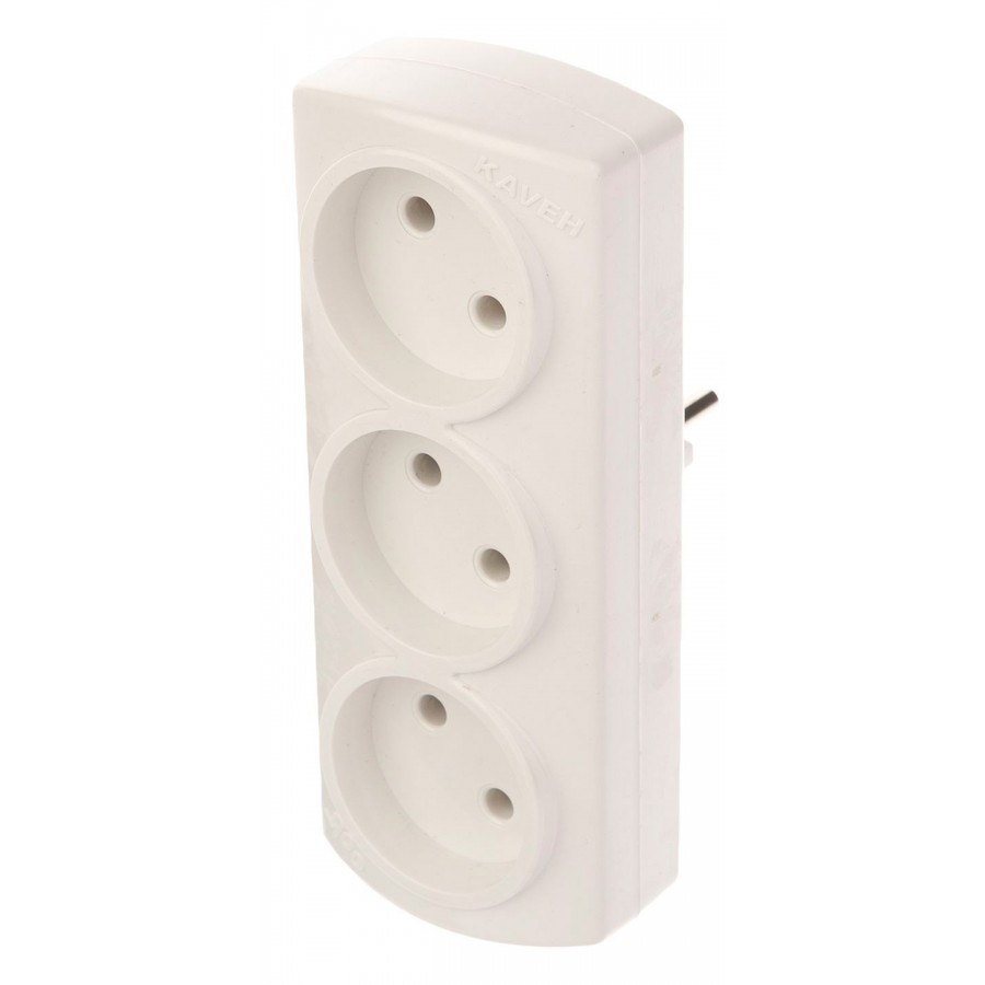 چند راهی برق 3 خانه دو شاخه دار KAVEH مدل KES 2316