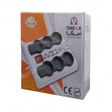 محافظ برق کلیددار امگا 6 خانه مدل P6000 طول 1.5 متر 