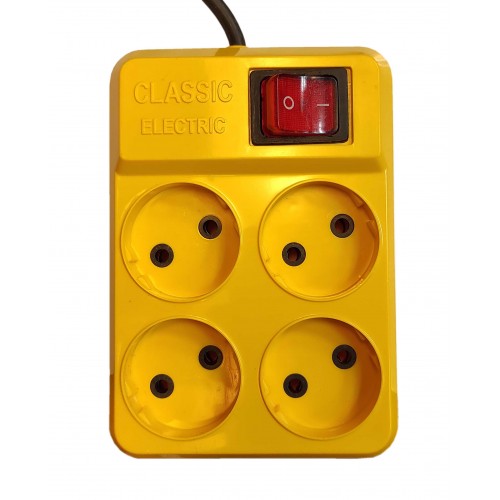 چند راهی برق 4 خانه CLASSIC کلیددار طول 2 متر