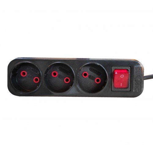 چند راهی برق 3 خانه CLASSIC کلیددار طول 2 متر