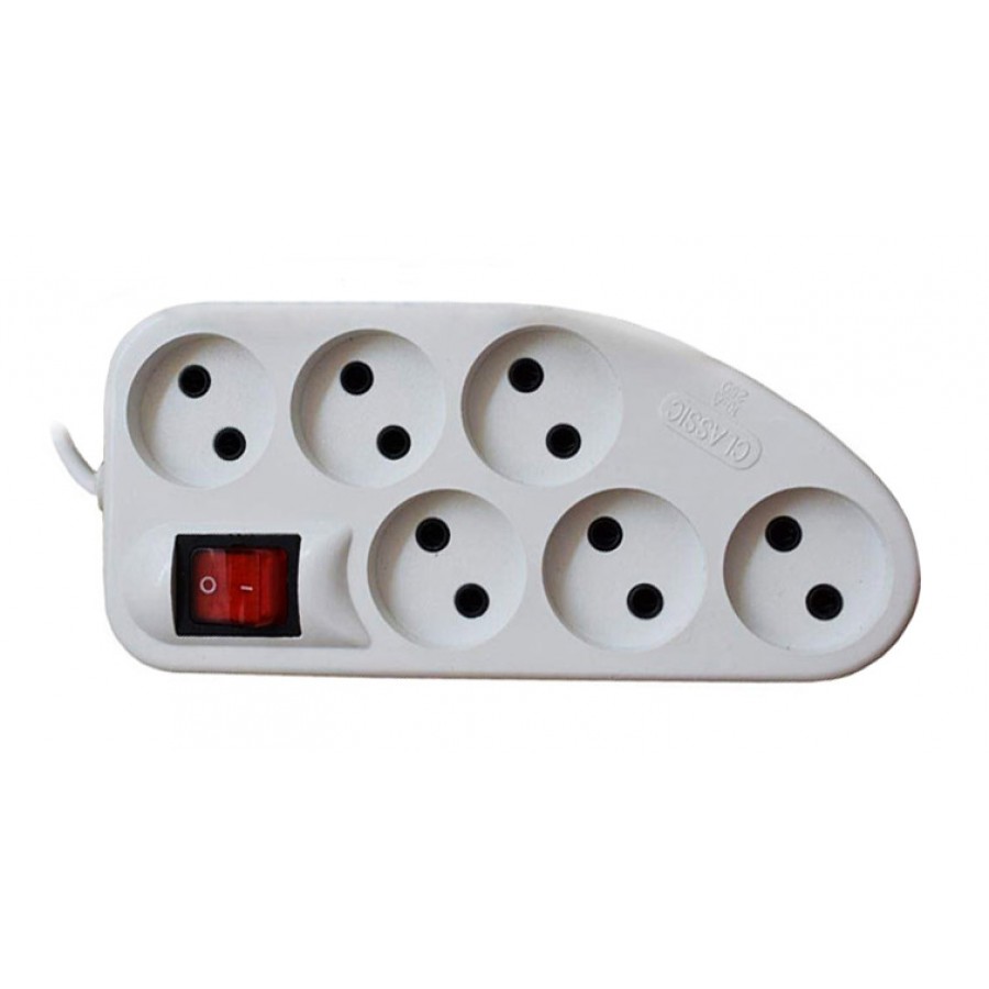 چندراهی برق 6 خانه CLASSIC کلیددار طول 2 متر