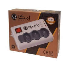 محافظ برق امگا 3 خانه مدل P3000 سیم کوتاه 