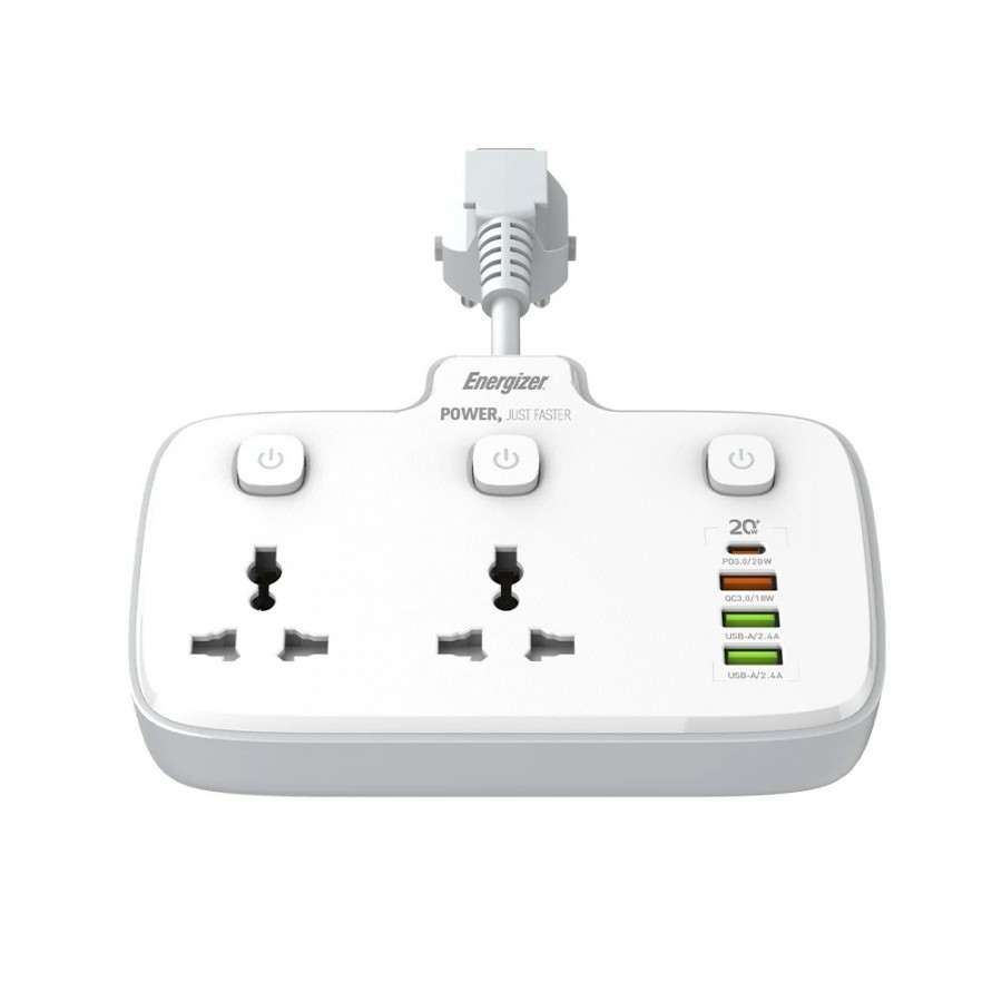 چندراهی برق 2 خانه Energizer فست شارژ مدل EPB2503EU