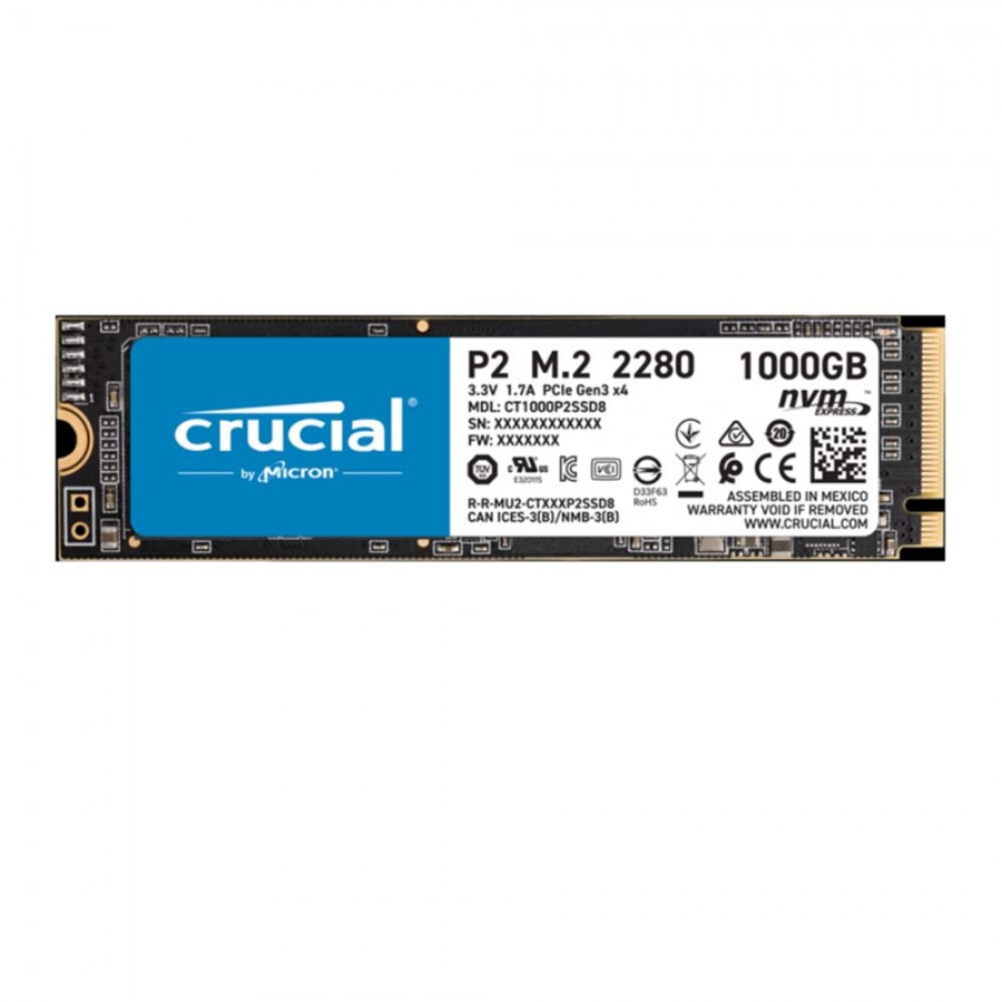 حافظه SSD M2 اینترنال CRUCIAL مدل P2 2280 PCIe ظرفیت 1000 گیگابایت